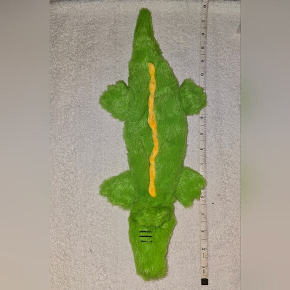 Vibrant Lime Green Reptile with Yellow Stripe Pet toy - Picture 1 of 6